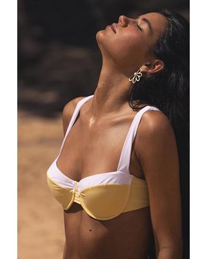 Lulus Oceanfront Energy Color Block Underwire Bikini Top - Black