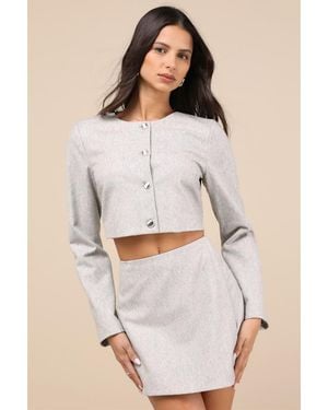 Lulus Preppy Pursuit Two-Piece Long Sleeve Mini Dress - Natural