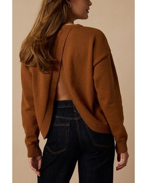 Lulus Lyone Cross-Back Sweater - Brown