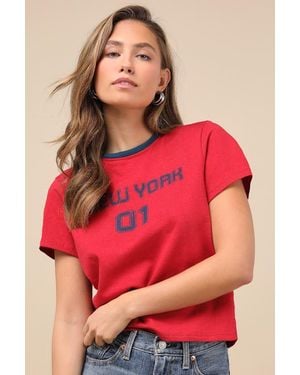 Motel Sakha Adrenaline Graphic Tee - Red