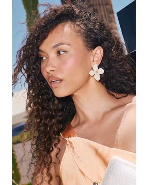 Lulus Riona Flower Earrings - Brown