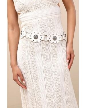 Lulus Creya Studded Disc Belt - Natural