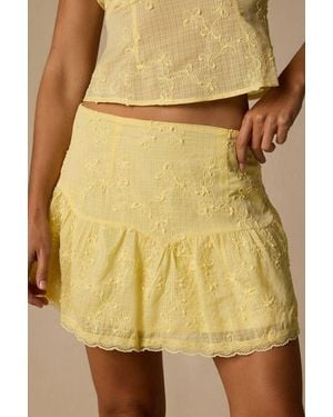 Lulus Dessie Embroidered Mini Skirt - Yellow