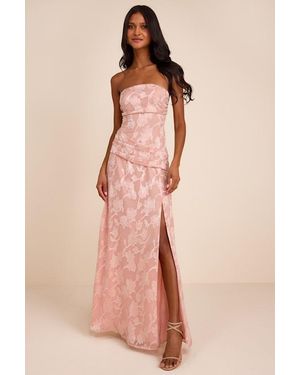 Lulus Joelle Floral Burnout Drop Waist Maxi Dress - Pink
