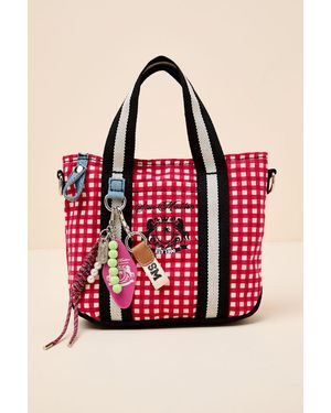 Steve Madden College Gingham Mini Tote Bag - Red