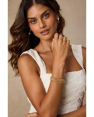 Lulus Harlow Beaded Five-Piece Bracelet Set - Brown
