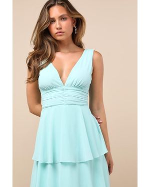 celebration time emerald green sleeveless tiered midi dress Rihoas Frill Strap Floral Midi Dress