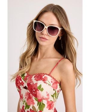 Lulus Madita Oversized Square Sunglasses - Pink