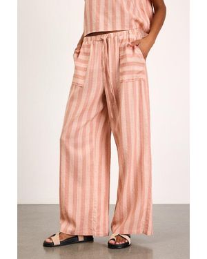 Lulus Dresa Striped Cotton Wide-Leg Pants - Pink