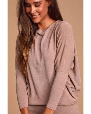 Lulus Basics Verla Rusty Rose Dolman Sleeve Sweater Top - Brown