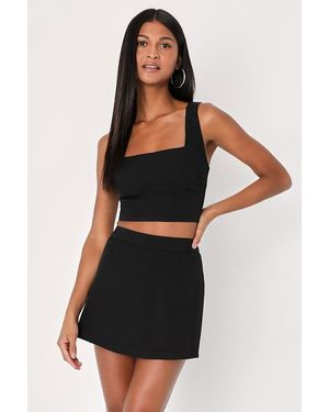Lulus Divinely Sunny Sleeveless Two-Piece Romper - Black