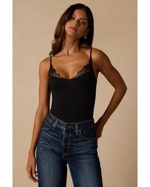 Lulus Vera Lace Cami Bodysuit - Blue
