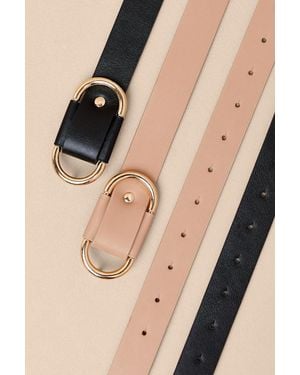 Lulus Alanna And Skinny Belt Set - Natural