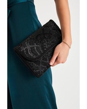 Lulus Chic Option Beaded Clutch - Blue