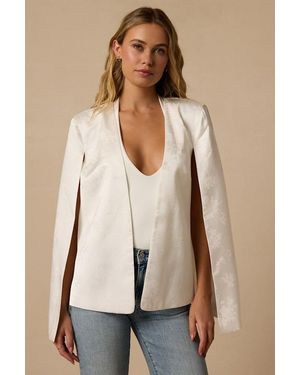 Lulus Regality Jacquard Cape Jacket - Natural