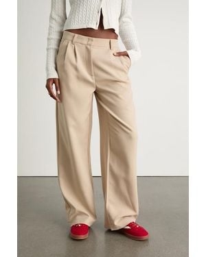 Lulus Cleo Tailored Wide-Leg Trousers - Natural