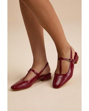 Lulus Shai Cherry Slingback Low Heel Mary Janes - Brown