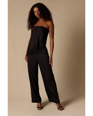 Lulus Amaya Satin High-Rise Pants - Natural