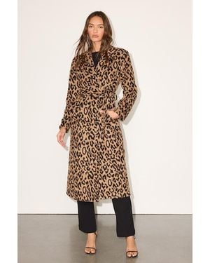 Lulus Samantha Leopard Print Double-Breasted Coat - Natural