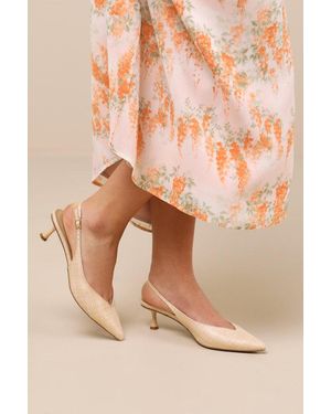 Billini Sonny Natural Raffia Pointed-Toe Slingback Court Shoes