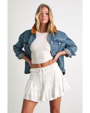 Lulus Modica Tiered Drawstring Mini Skirt