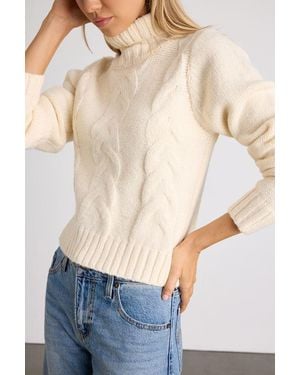 Lulus Snuggly Touch Cable Knit Turtleneck Jumper - Natural