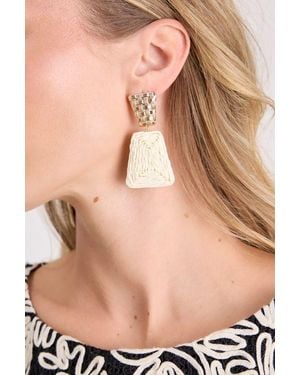 Lulus Zoya Raffia Statement Earrings - Natural