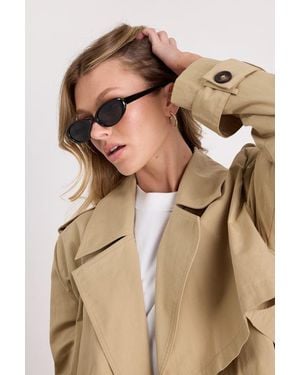 Lulus Finn Round Sunglasses - Natural