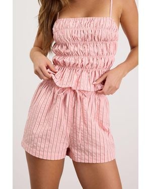 Lulus Christa Striped Drawstring Shorts - Pink