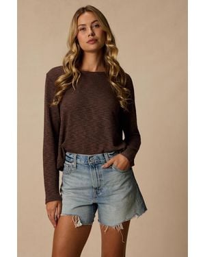 Levi's Ribcage Medium Wash High-Rise Cutoff Denim Shorts - Blue