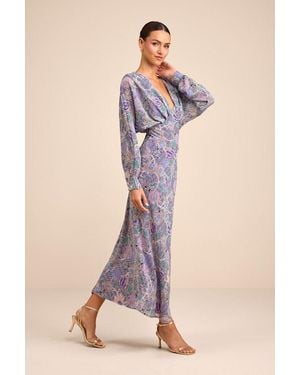 Lulus Azalea Multi Floral Long Sleeve Midi Dress - Natural
