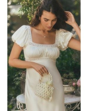 Lulus Nicolette Pearl Crossbody Bucket Bag - White