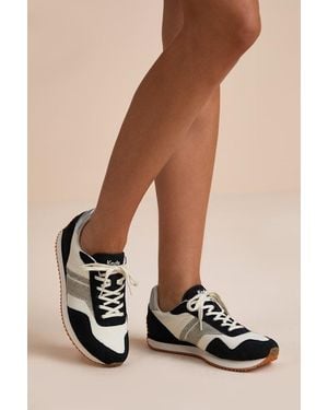 Keds Rena Dalmata And Suede Leather Lace-Up Trainers - Black