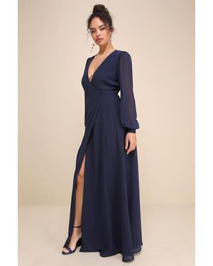 Lulus My Whole Heart Long Sleeve Wrap Dress in Green | Lyst UK