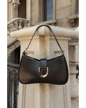 Lulus Oh-So Chic Buckle Shoulder Bag - White