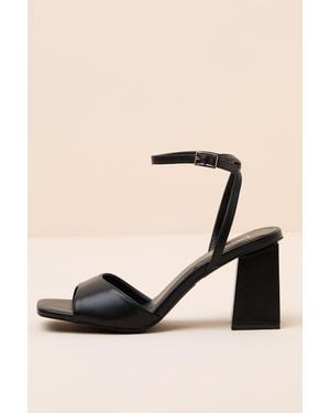 Lulus Faunna Ankle Strap High Heel Sandals - Black
