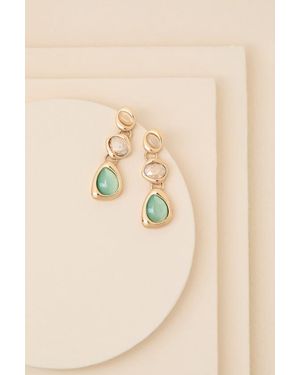 Lulus Pomella Stone Drop Earrings - Natural