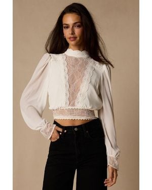 Lulus Lexia Lace Long Sleeve Top - Natural