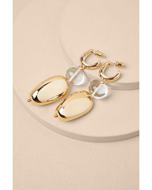 Lulus Kylan Drop Statement Earrings - Natural