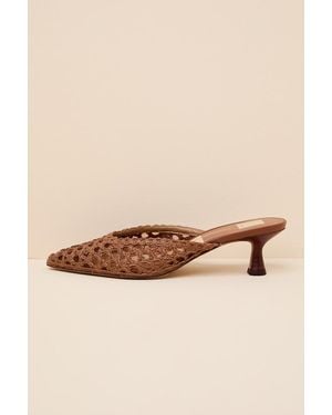 Dolce Vita Cleo Loop Raffia Mule Pumps - Natural