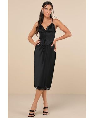 Lulus Incredibly Enchanting Two-Piece Slip Dress And Corset Set - Natural