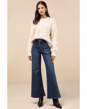 Jbd. Trending Staple Dark Wash High-Rise Flare Jeans - Blue