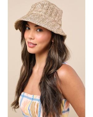 Lulus Ananta And Straw Woven Bucket Hat - Natural