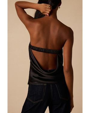 Lulus Lola Satin Cowl Back Top - Black