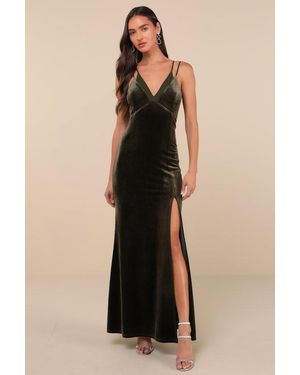 Lulus Immensely Glam Velvet Backless Maxi Dress - Natural