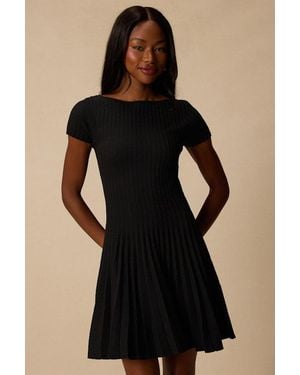 Lulus Sarielle Pleated Jumper Mini Dress - Black
