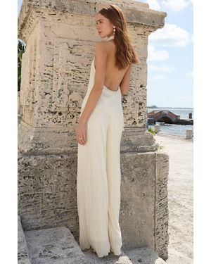 Lulus Lenni Cream Plisse Backless Two-Piece Jumpsuit - Natural