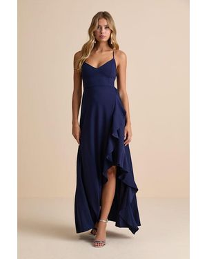 Lulus Majestic Glam Strapless Textured High-Low Maxi Dress