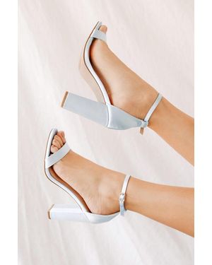 Lulus Taylor Baby Satin Ankle Strap Heels - Natural