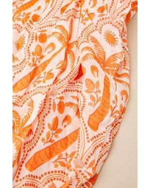 Lulus Cayman Palm Tree Print Sarong Swim Cover-Up - Orange